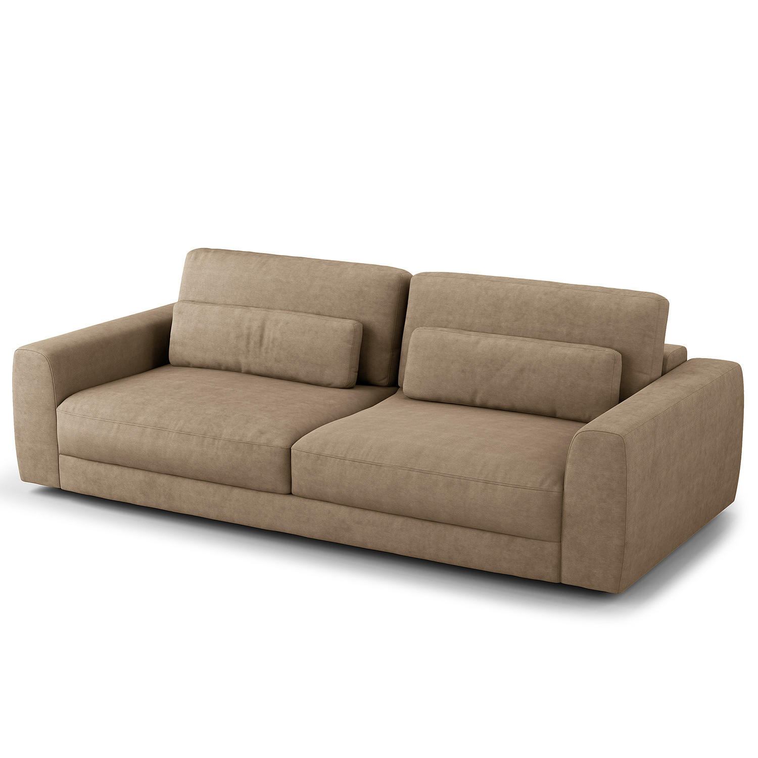 3-SITZER SOFA - Taupe/Schwarz, Kunststoff/Textil (252/80/117cm) - home24