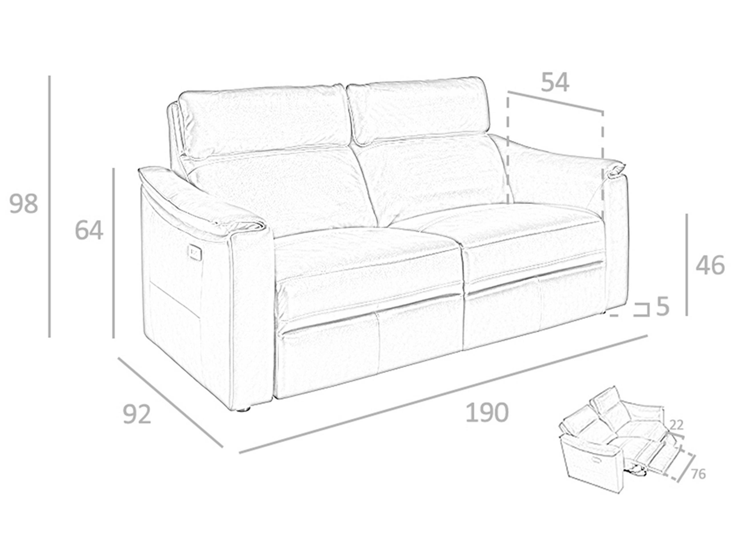 SOFA 3-SITZER Braun 190/92/98 cm - Braun, Leder (190/98/92cm) - ANGEL CERDA