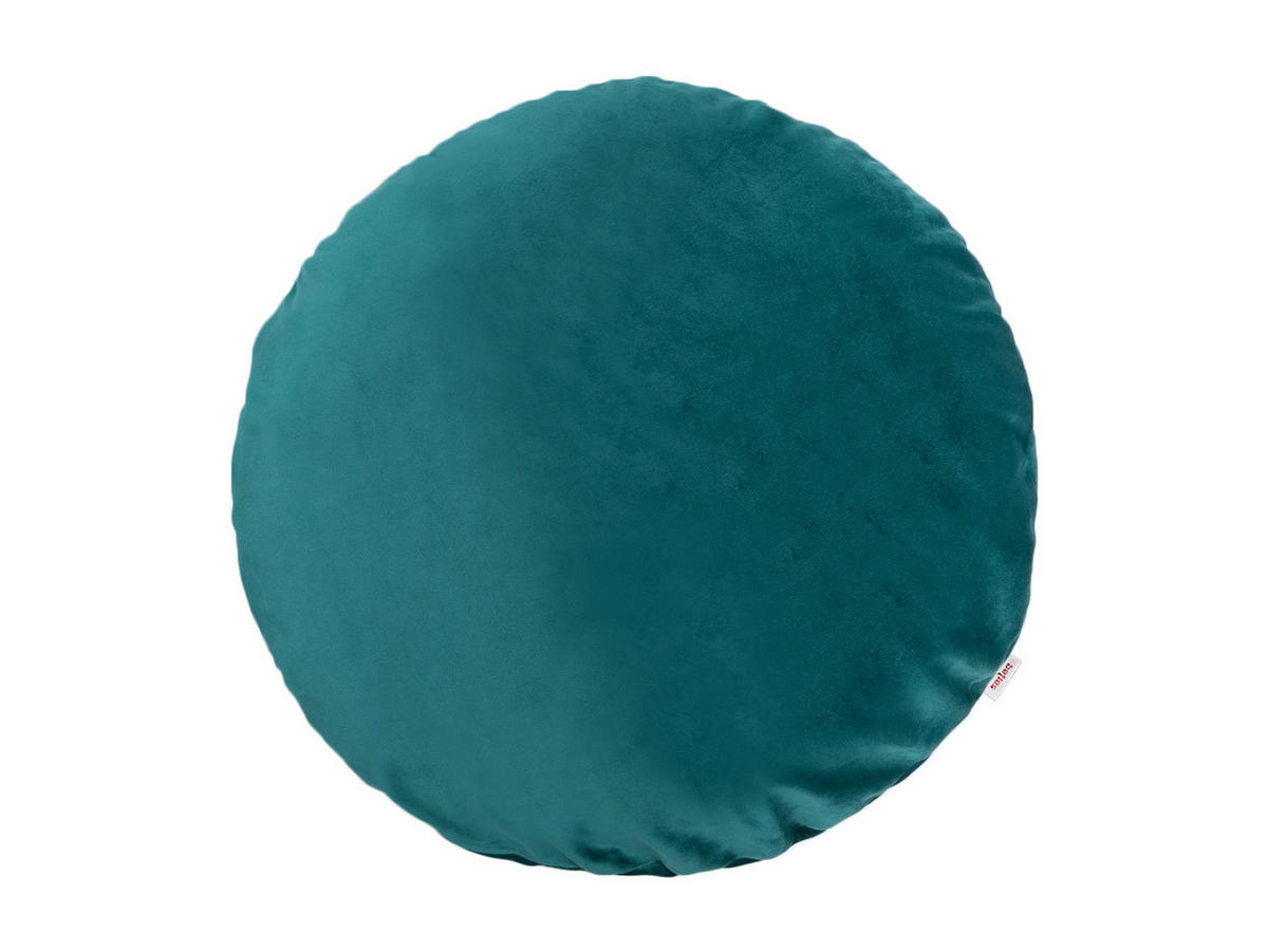 KISSENHÜLLE Rund Samt&Sonders petrol 50 cm Ø - Petrol, Textil (50/50cm) - beties Heimtextil