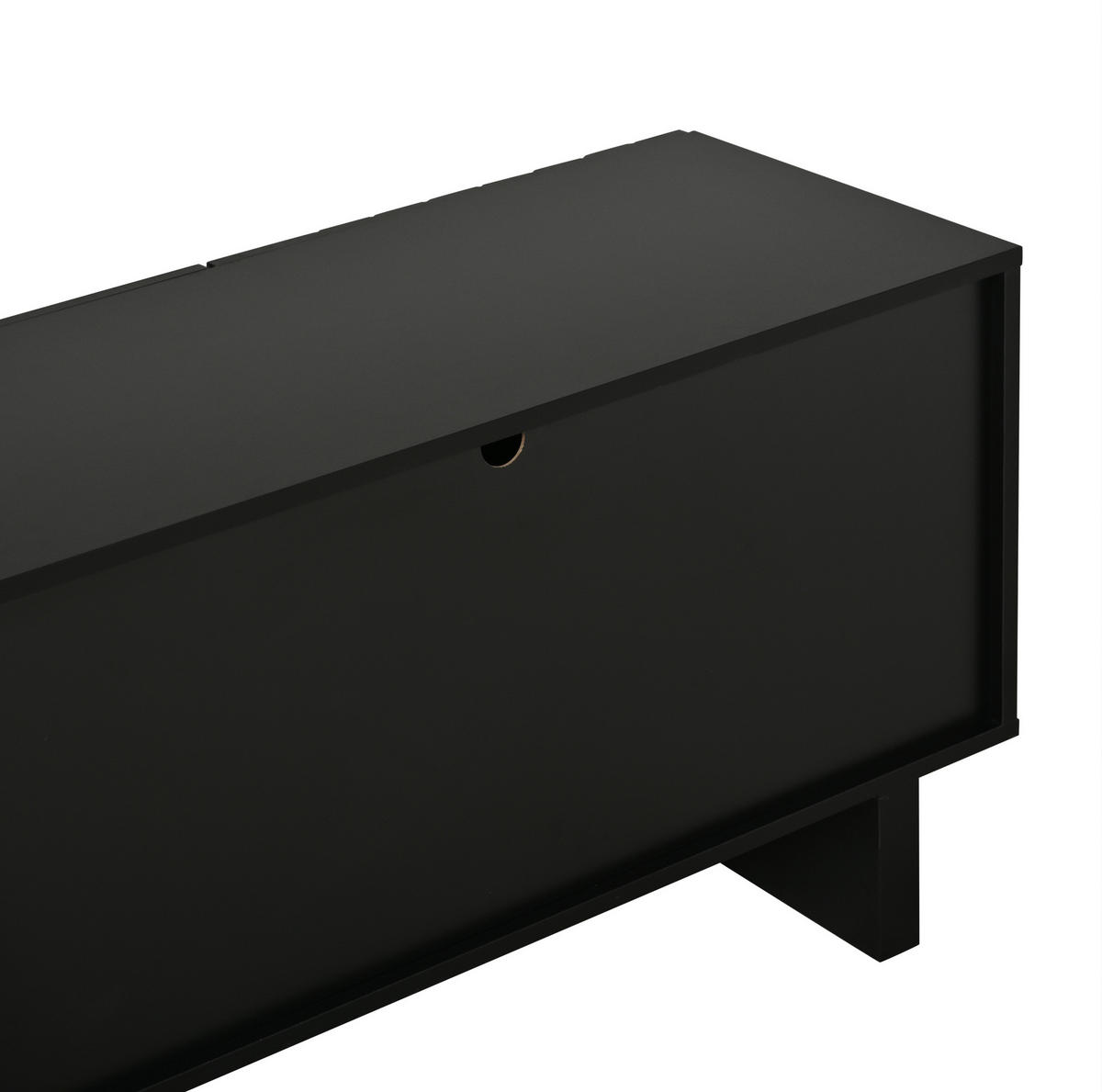 TV-LOWBOARD 180/40/55 cm schwarz aus Spanplatte mit 4 Türen - Schwarz, Holzwerkstoff (180/55/40cm) - OKWISH
