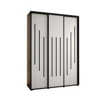 SCHWEBETÜRENSCHRANK 235,2/180/45 3-türig - Schwarz/Weiß, Holz/Metall (180/235/45cm) - Abiks Möbel