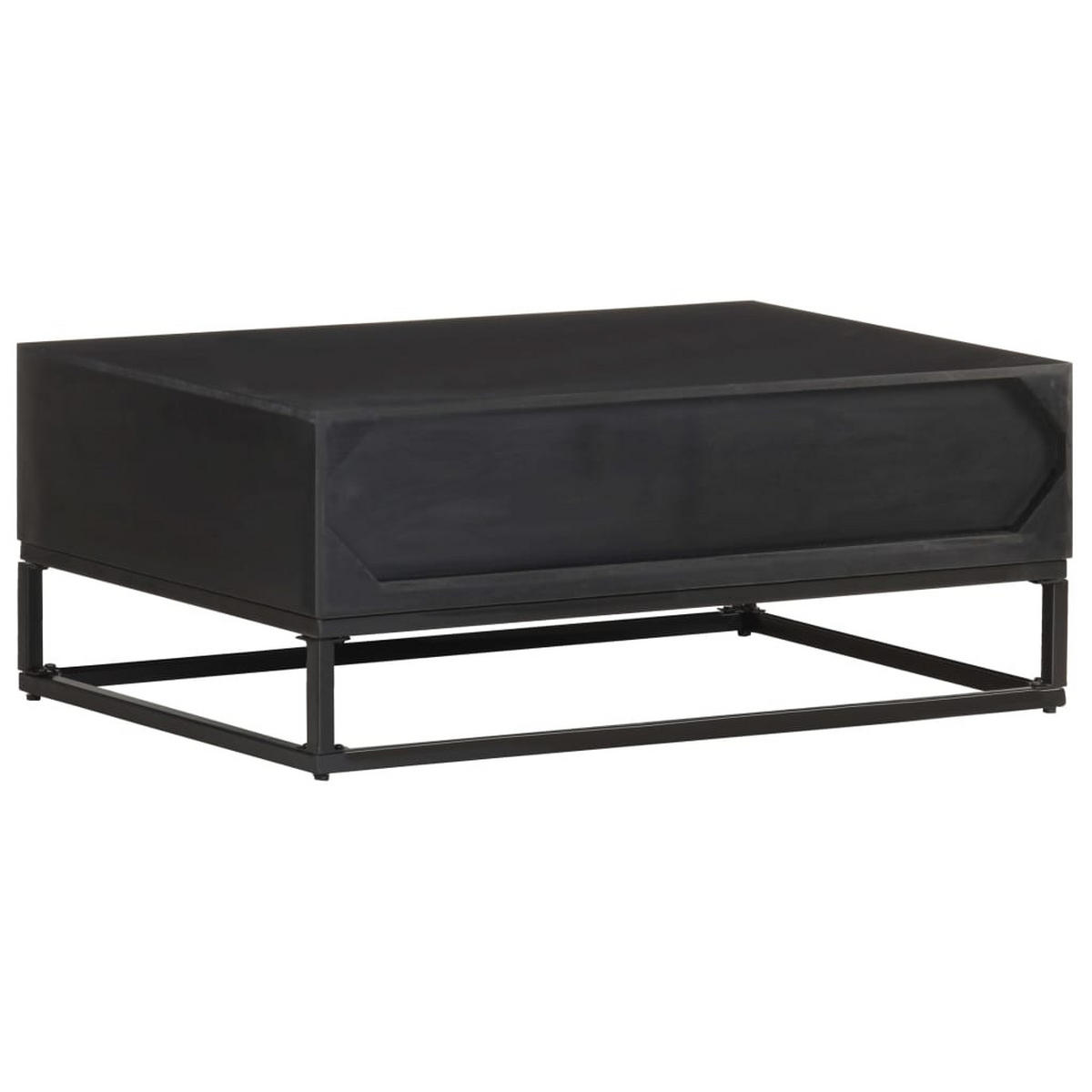 COUCHTISCH 90x60x35 cm Mango Massivholz - Schwarz, Holzwerkstoff (90/60/35cm) - furnicato