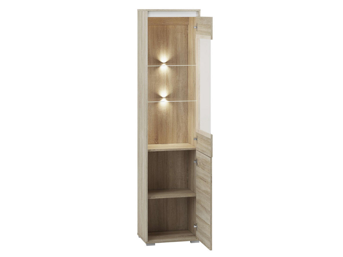 VITRINE – AVO 05 – 48 cm – Avo – Sonoma Eiche / Dunkelgrau - Dunkelgrau/Sonoma Eiche, Holzwerkstoff (48/200/34cm) - hi-markt