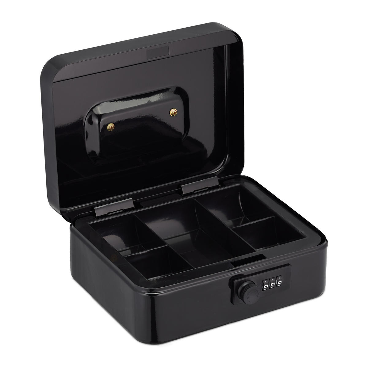 GELDKASSETTE - Schwarz, Kunststoff/Metall (20/8.5/17cm) - Relaxdays