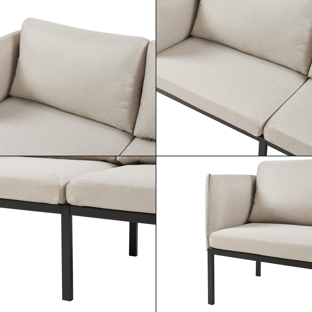 2-SITZER-SOFA Kamar - Beige, Holz/Textil (158/69/63.5cm) - [en.casa]