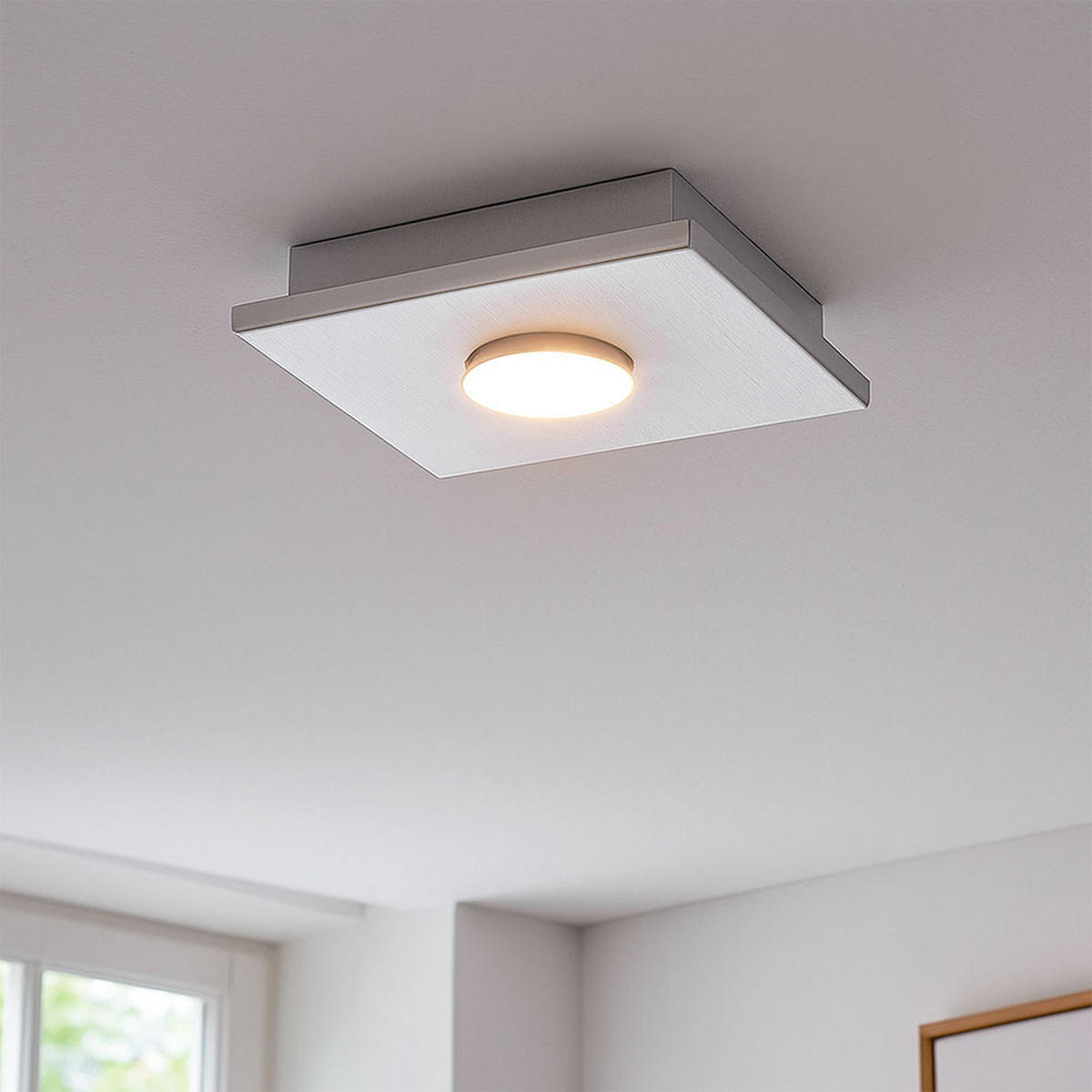 LED DECKENLEUCHTE Metall Silber 2er Set - Silberfarben, Metall (17/17/4cm)