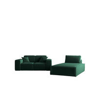 SOFA Sezlong Celes Premium 2er-set - Grün, Holzwerkstoff/Textil (110/95/194cm) - Fun Möbel