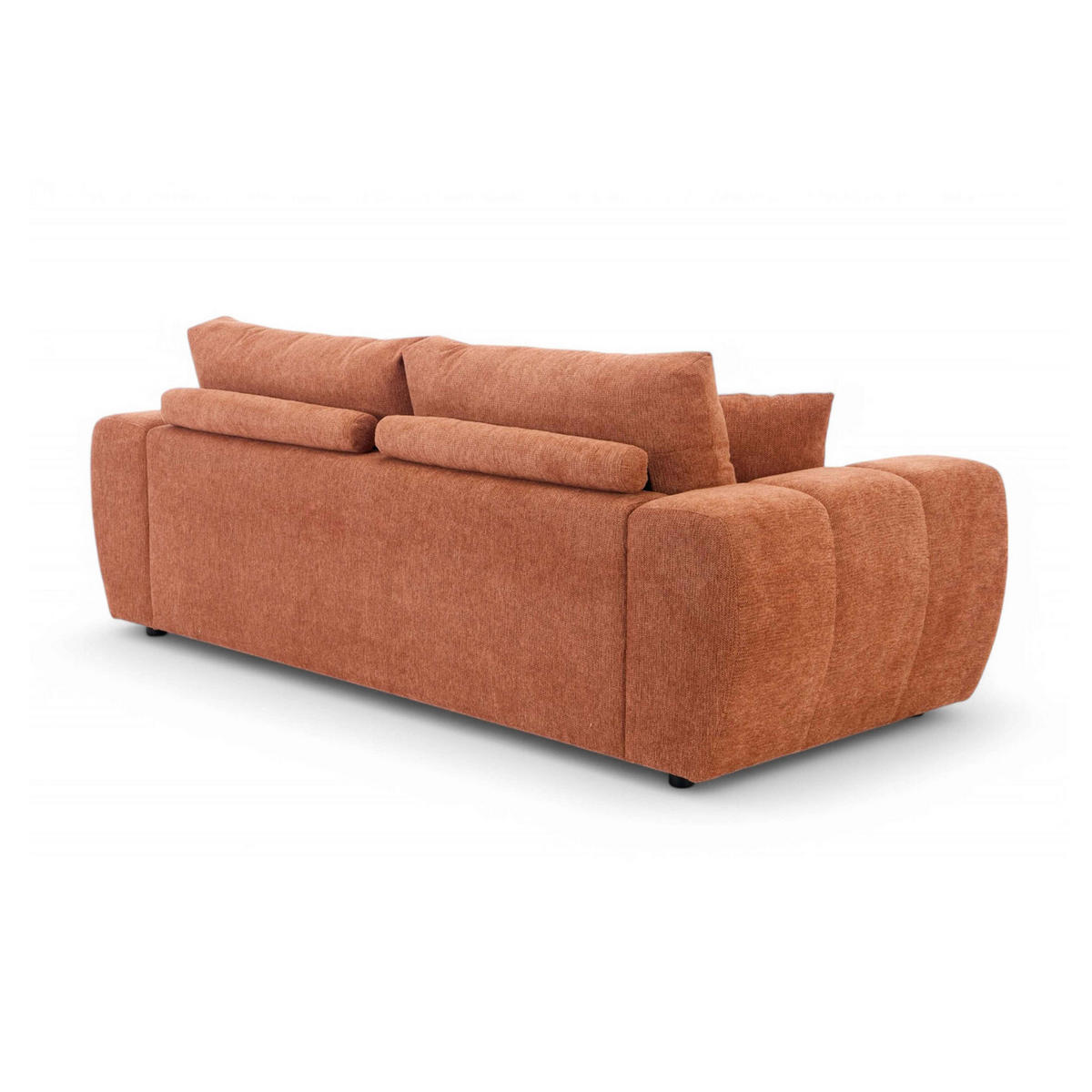SOFA 3-Sitzer, Terrakotta - Rot, Textil (100/90/238cm) - Oviala