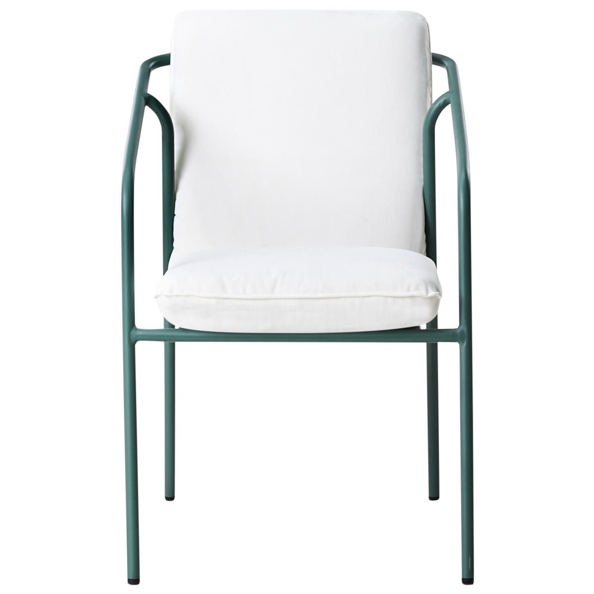 GARTENSTUHL 4er-Set Grün Asciano - Weiß/Grün, Metall (55/86/61cm) - Beliani