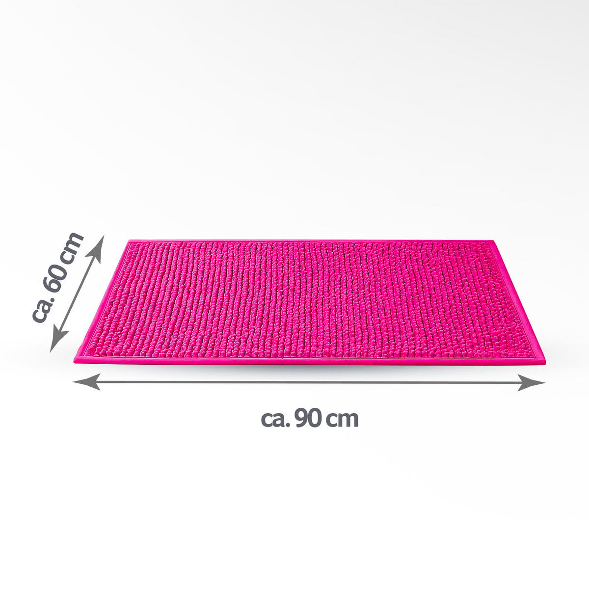 BADEMATTE Chenille 60x90cm Pink - Pink, Textil (90/60cm) - Bestlivings