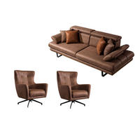 SITZGARNITUR Energy Grau-Seidengrau Stellvariante:3+1+1 - Braun, Holz (240/80/100cm) - Villa Möbel