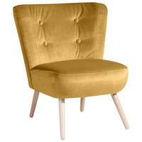 SESSEL Kassi Bezug Samtvelours Buche natur / mais - Gelb, Kunststoff (69/80/68cm) - 58aufmkessel