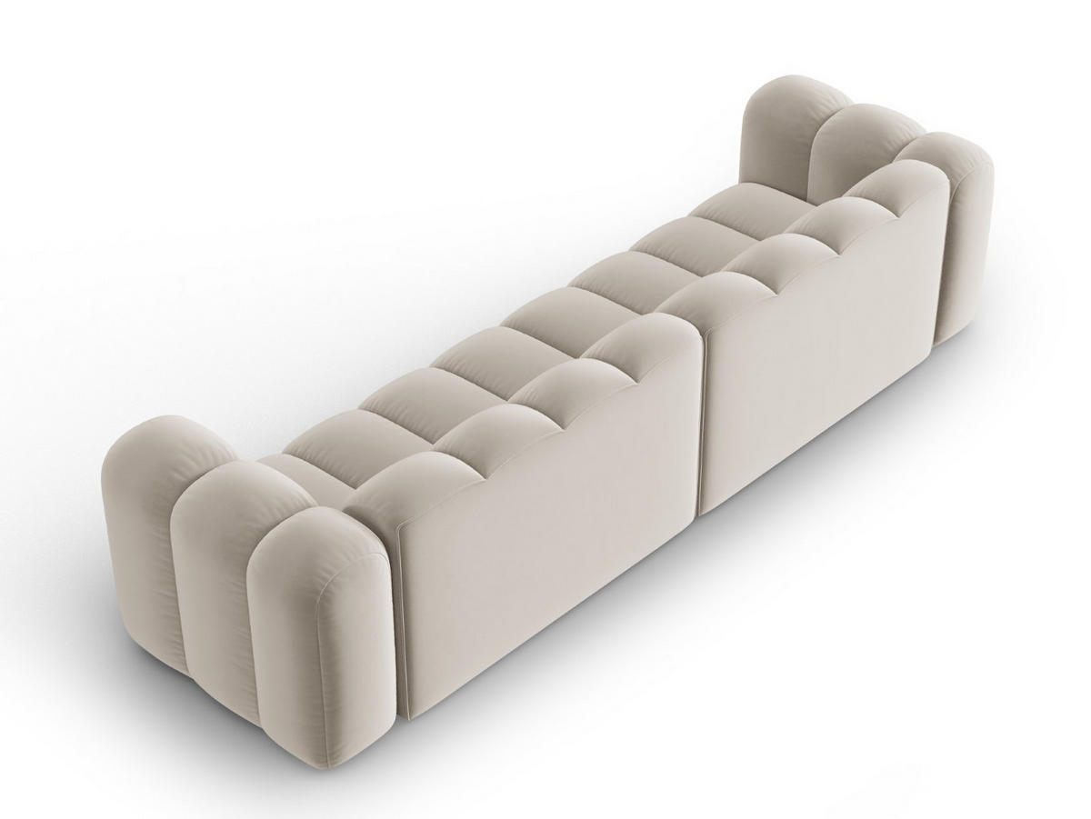 SOFA modular Lupine aus Samt beige 4 Sitzplätze - Beige, Textil (95/70/290cm) - Micadoni