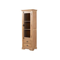 VITRINE Mango 65x45x190 beige geölt TOULOUSE #02 - Beige, Holz (65/190/45cm) - Massivmoebel24