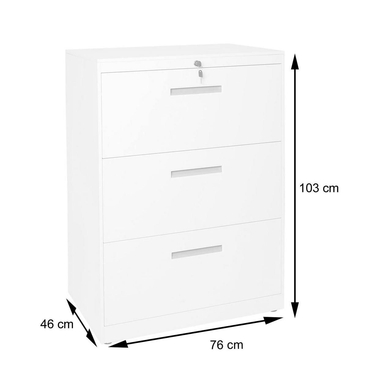HÄNGEREGISTERSCHRANK White - Weiß, Metall (76/103/46cm) - MCW