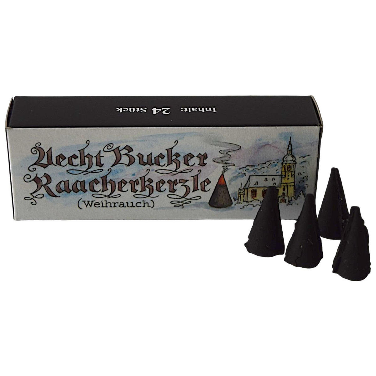 RÄUCHERKERZEN Weihrauch 24er Packung - Schwarz, Holz (4.5/2.5/12cm)