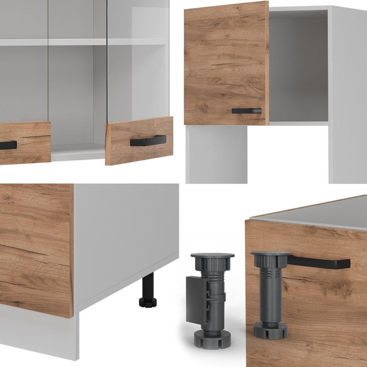 Honigeiche/Weiß, Holzwerkstoff (247/81.6/60cm) - Vicco