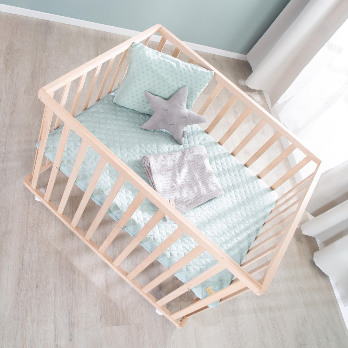 LAUFGITTER 100x75, roba Style Frosty green - Naturfarben, Holzwerkstoff (73/72/98.5cm) - Roba