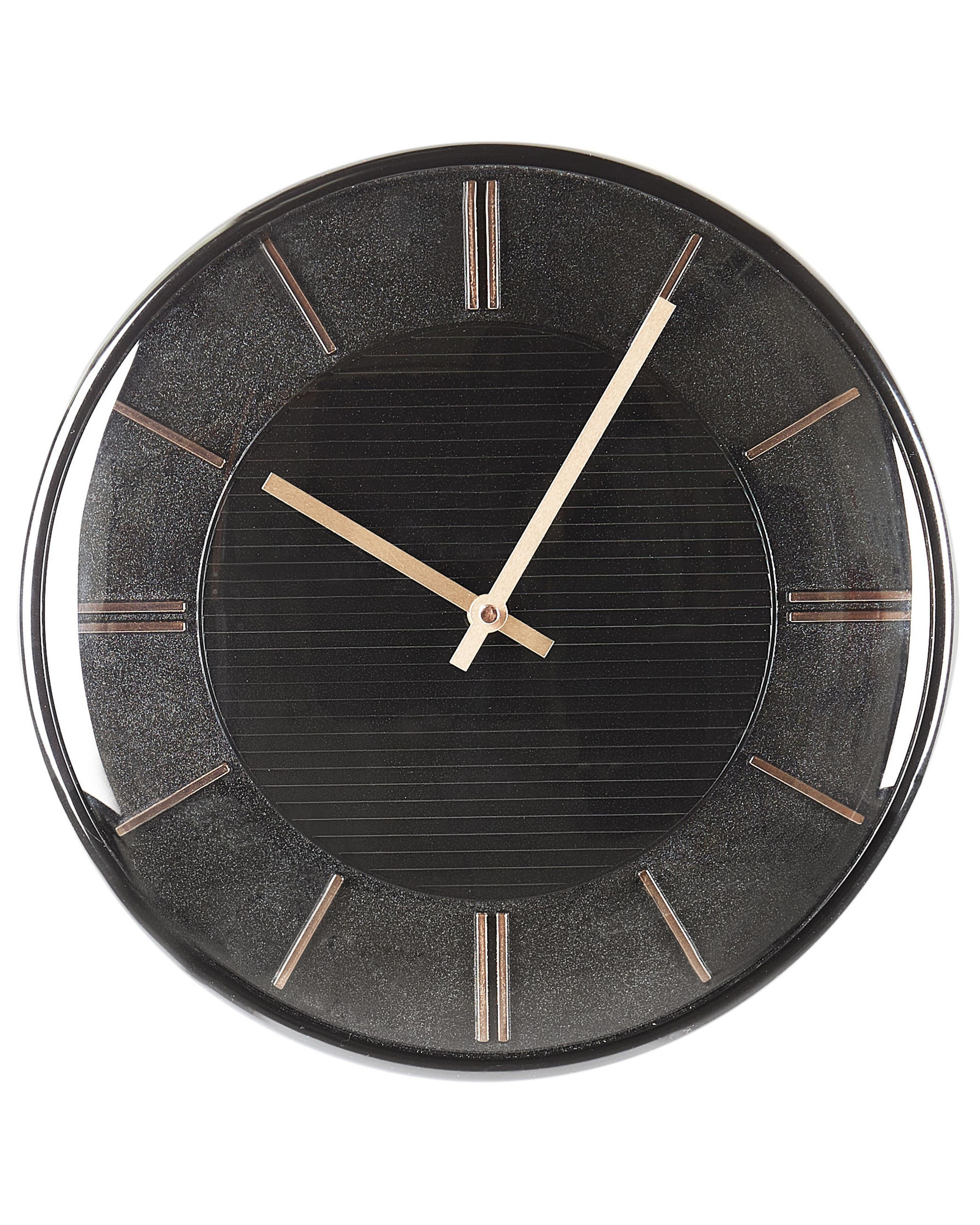 WANDUHR Kunststoff gold/schwarz Daroca - Schwarz, Kunststoff (34/34/3cm) - Beliani
