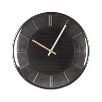 WANDUHR Kunststoff gold/schwarz Daroca - Schwarz, Kunststoff (34/34/3cm) - Beliani