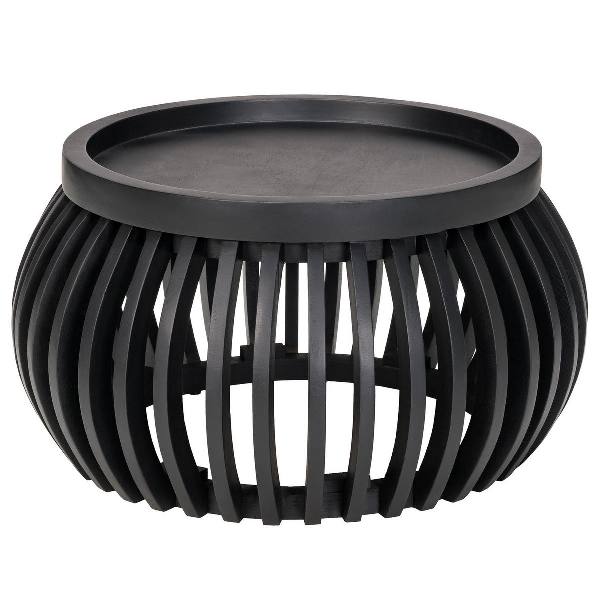 MASSIVER COUCHTISCH - Mango Schwarz - Schwarz, Holz (67/67/36cm) - home24