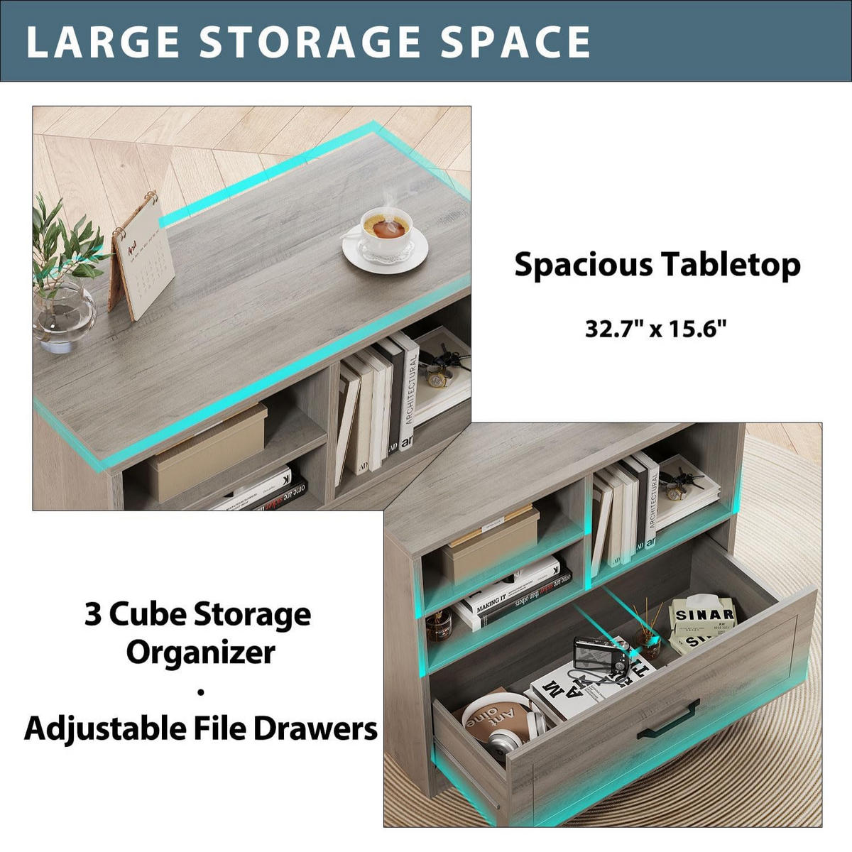 STAURAUMSCHRANK mit Schublade & Offenen Fächern INDUSTRIAL 83.8 x 40.0 x 72.5 cm - Grau, Holzwerkstoff/Metall (83.8/72.5/40cm) - Quality Elegance
