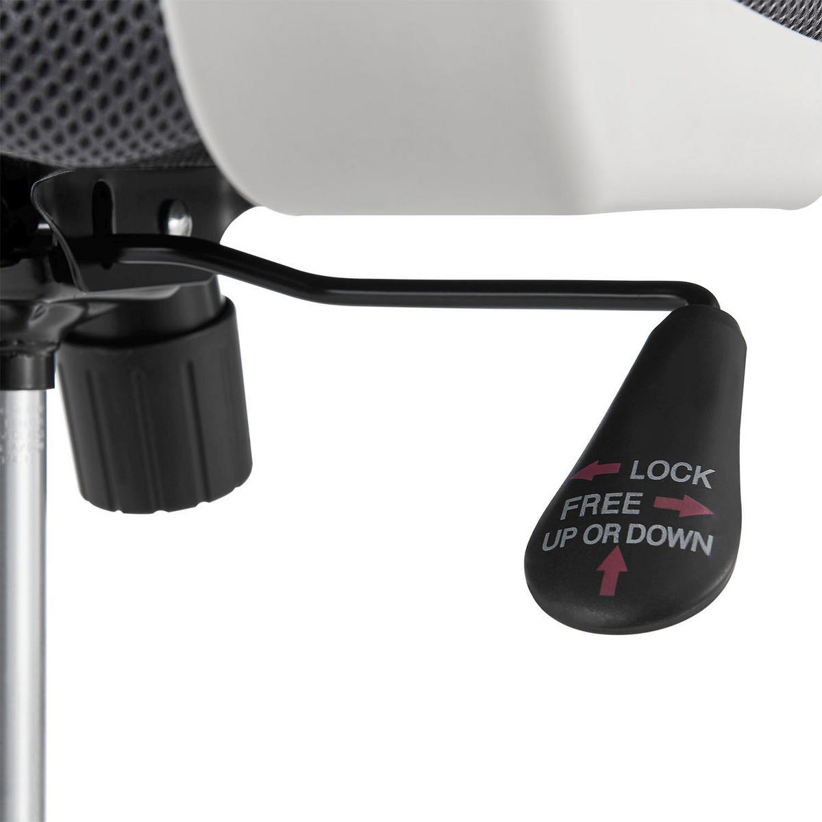 BÜROSTUHL Baltimore Weiß Grau - Grau, Kunststoff (59/123/60cm) - Juskys