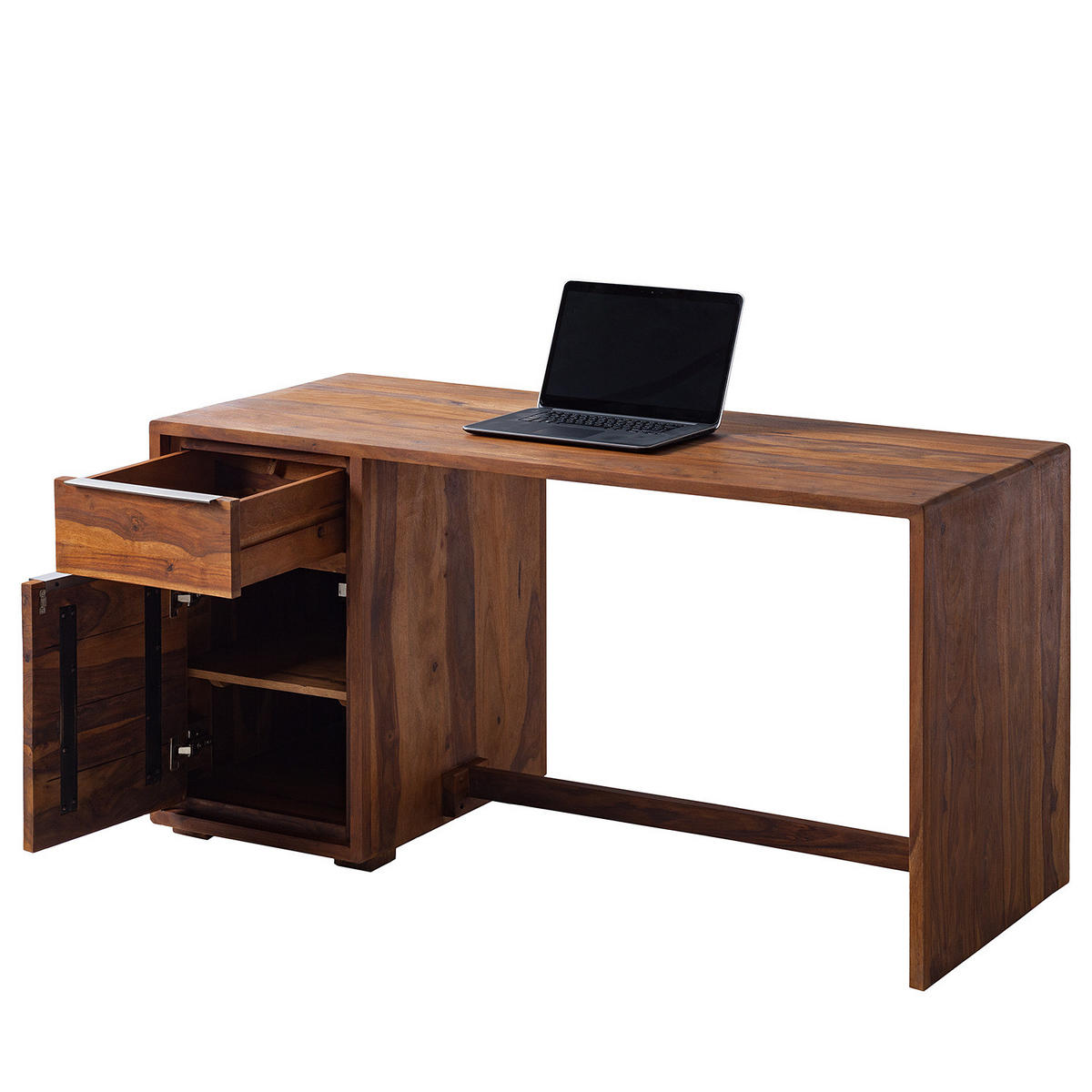 SCHREIBTISCH - Sheesham massiv - Sheeshamfarben, Holz (60/150/76cm) - home24