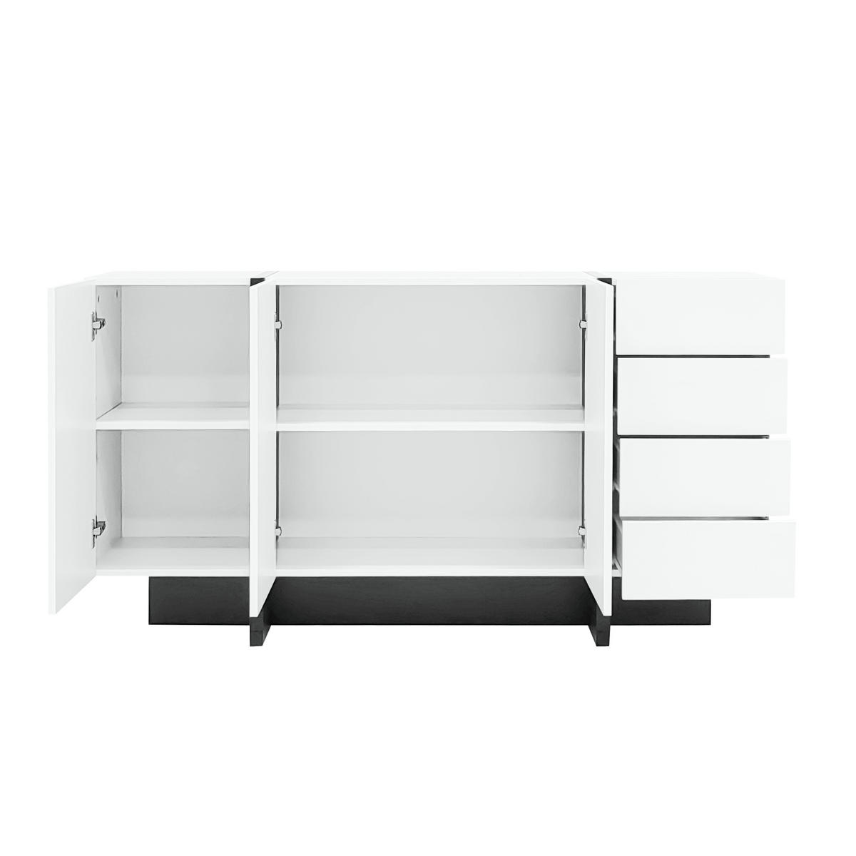 SIDEBOARD 150/40/80,5 cm mit 2 Türen & 4 Schubladen in Weiß Hochglanz - Weiß, Holzwerkstoff (150/80.5/40cm) - BEAOK