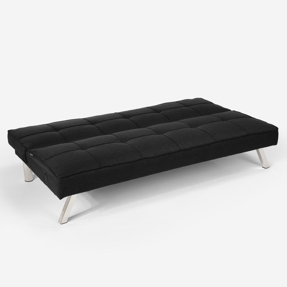 SCHLAFSOFA USB-Anschluss Astralis - Schwarz - Schwarz, Textil (172/75/74cm) - Pasmara