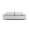 AUSKLAPPBARES-SOFA mit Bettkasten Kaelle aus Chenille-Stoff hellgrau 3 Sitzplätze - Hellgrau, Textil (97/91/244cm) - Micadoni