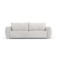AUSKLAPPBARES-SOFA mit Bettkasten Kaelle aus Chenille-Stoff hellgrau 3 Sitzplätze - Hellgrau, Textil (97/91/244cm) - Micadoni
