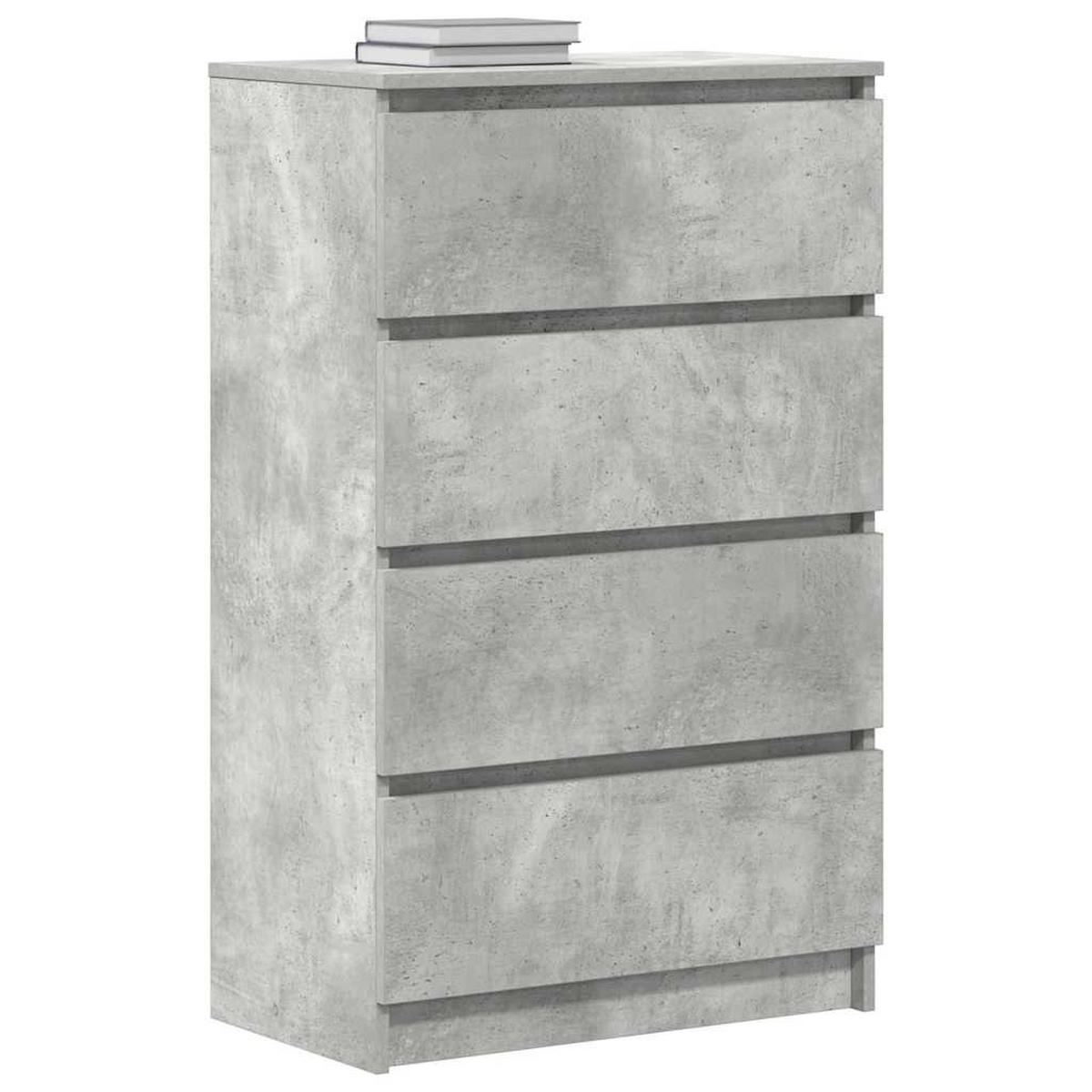 SIDEBOARDS mit 4 Schubladen 60/35/98,5 cm aus Holzwerkstoff Betongrau - Hellgrau/Schwarz, Holz (60/98.5/35cm) - vidaXL