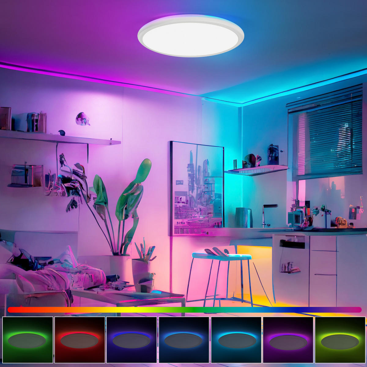 LED-DECKENLEUCHTE Xandor 30/30/2.7 cm - Weiß, Metall (30/30/2.7cm) - ZMH