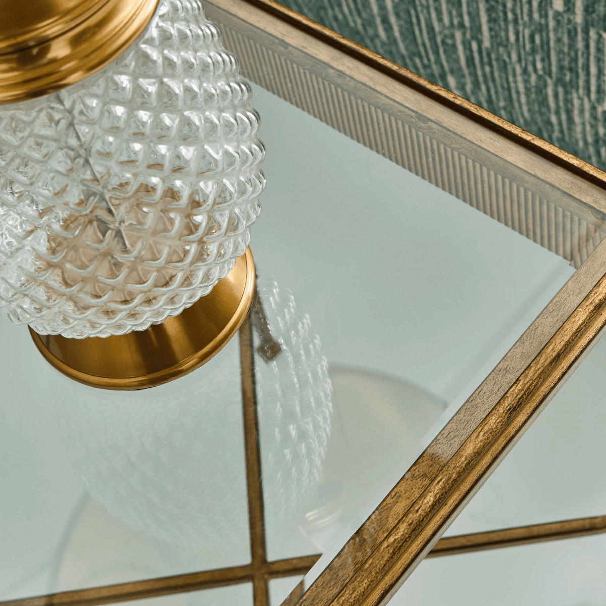 BEISTELLTISCH mit profiliertem Zierband L45 cm - ANTOINETTE - Goldfarben, Metall (45/45/56cm) - Signature
