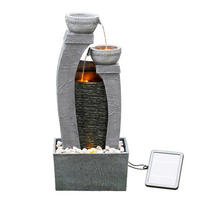 SOLAR-GARTENBRUNNEN 76.2 cm - Grau, Kunststoff (34/22.9/76.2cm) - Teamson Home