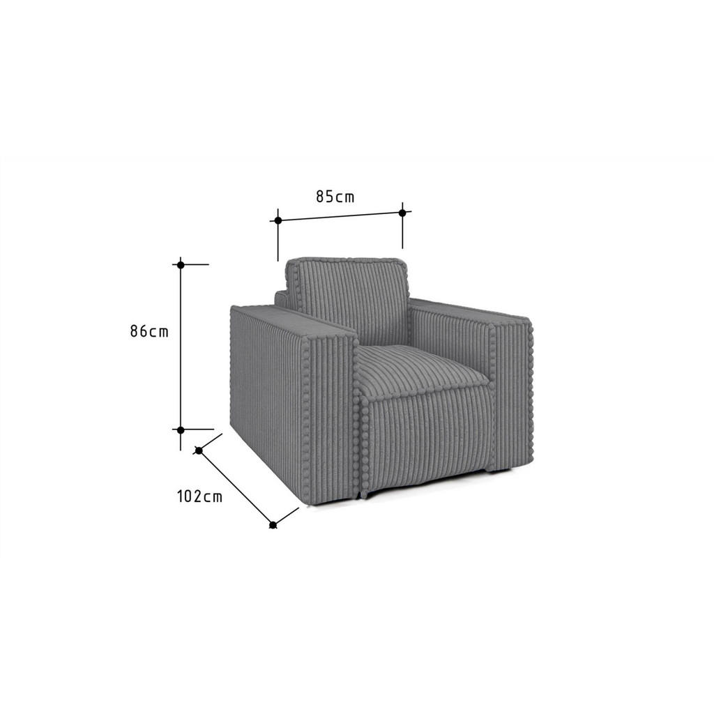Thumbnail - Fun Möbel Sessel, Dunkelblau, Textil, 85x86x102 cm, Wohnzimmer, Sessel, Polstersessel