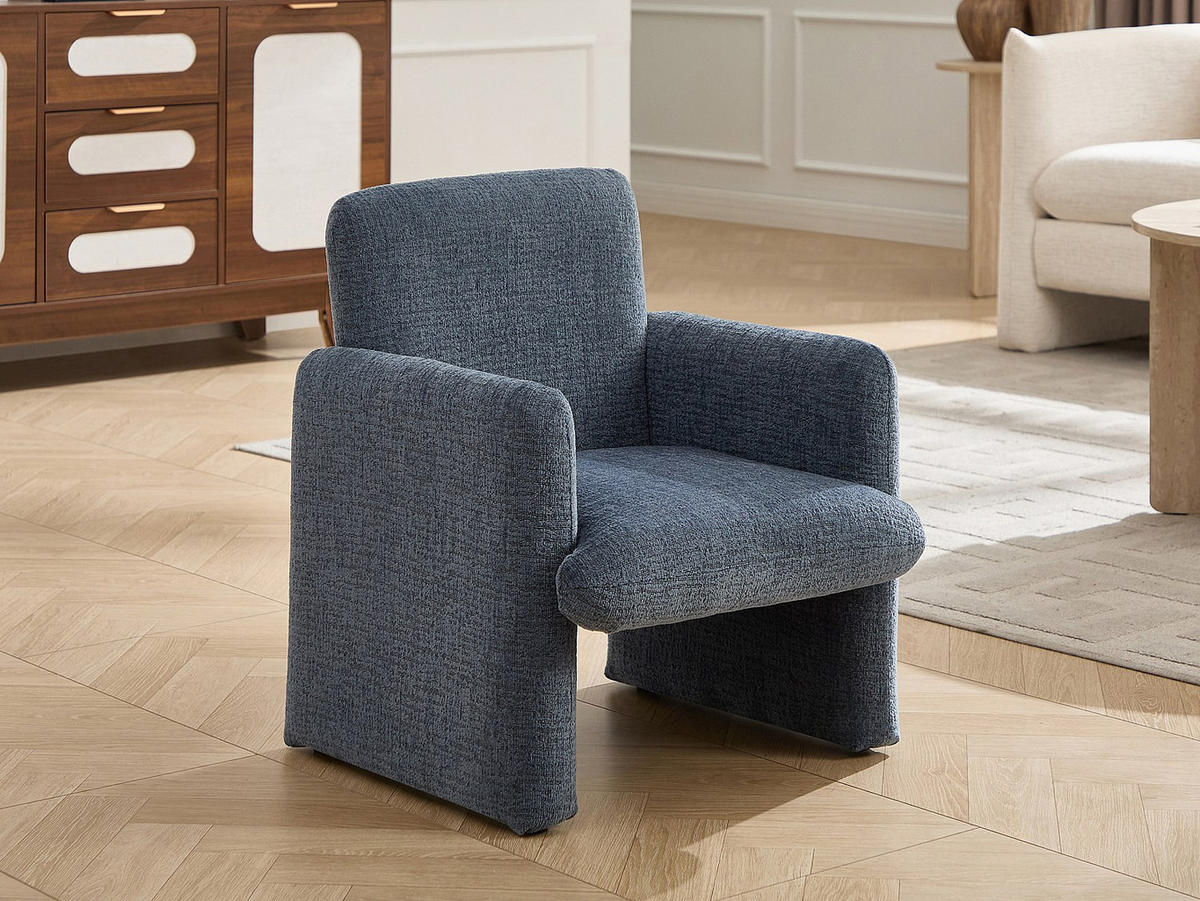 SESSEL mit gerader Rückenlehne - 1 Person - Stoff - Blau - - Blau, Textil (53/61.5/52.5cm) - Vente-Unique