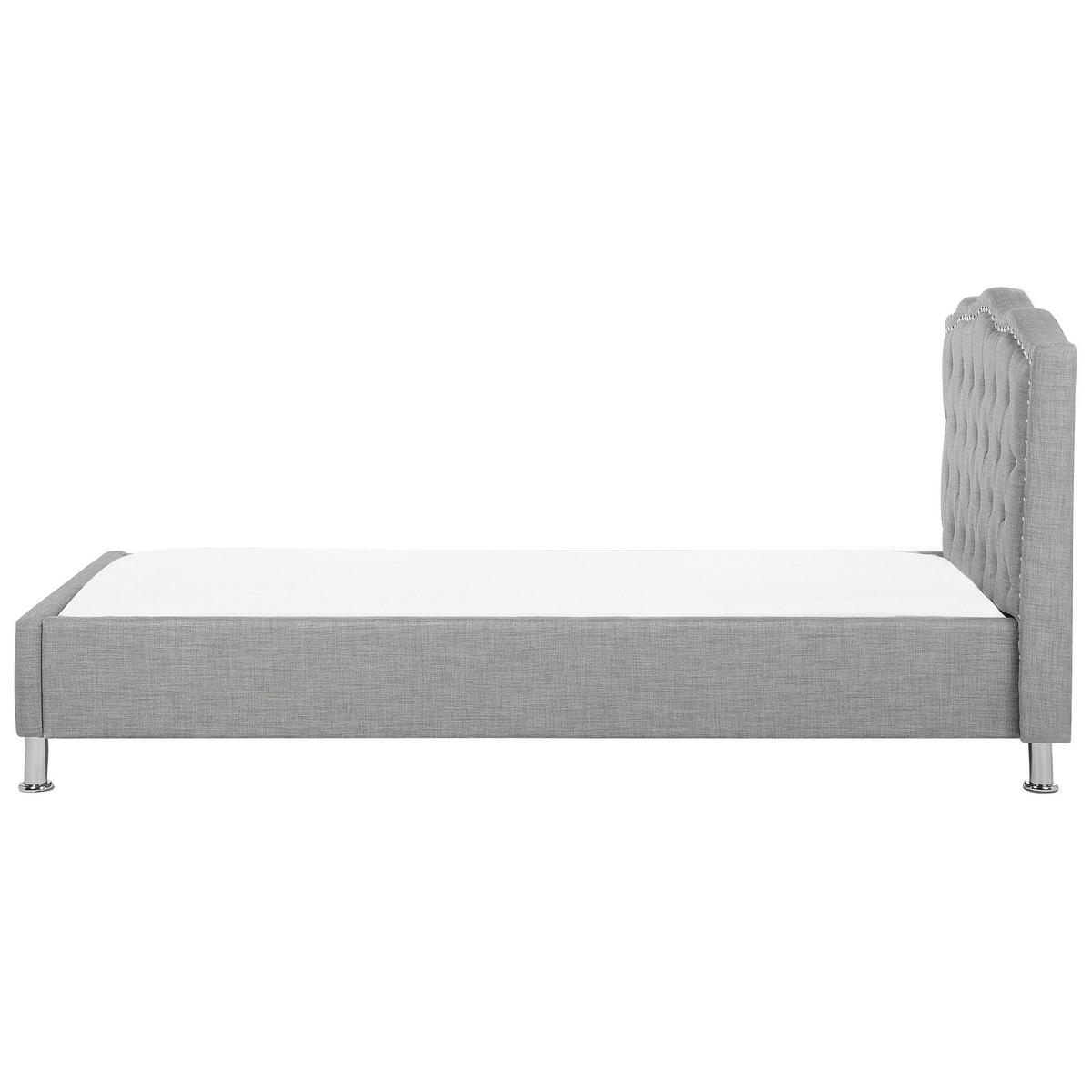 POLSTERBETT 90/200cm Hellgrau Metz - Hellgrau, Textil (90/200cm) - Beliani