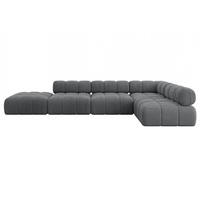 ECKSOFA modulares Sofa Favio-L2 - 380x190x70 cm Dunkelgrau Cord - Dunkelgrau, Holzwerkstoff/Textil (380/190cm) - ALTDECOR