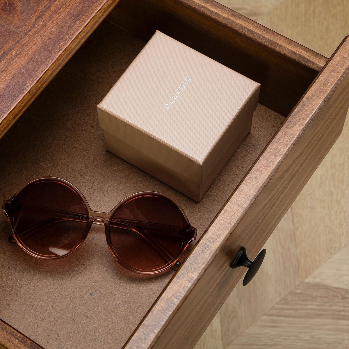 NACHTTISCH APOANA Kastanie - Kastanienfarben, Holz (45/55/35cm) - IDIMEX