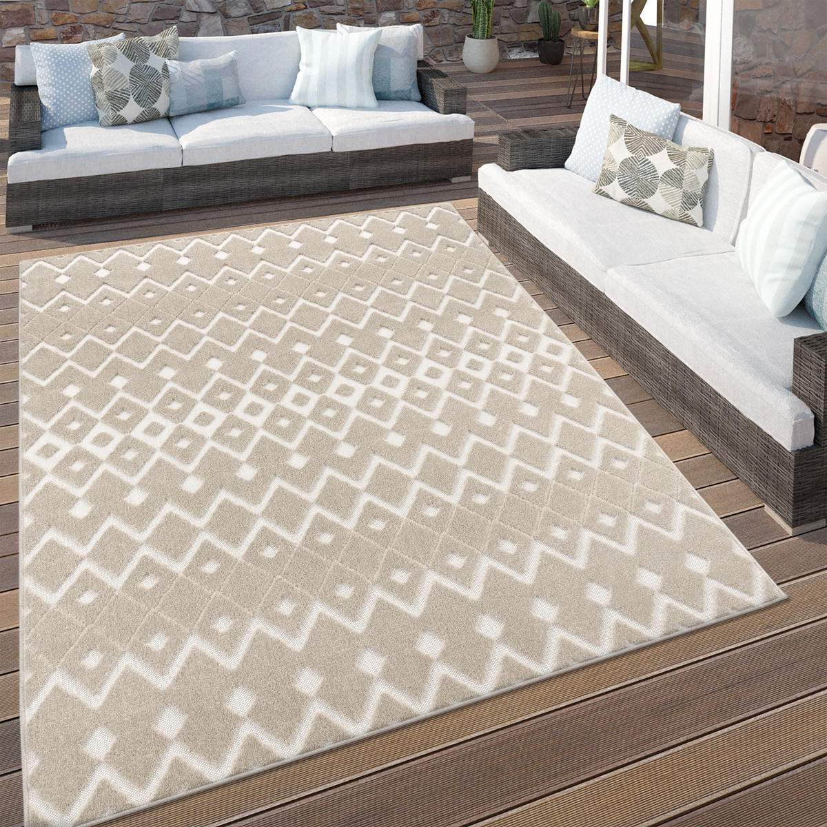 OUTDOORTEPPICH 160/230 cm Stilo 868 - Beige, Textil (160/230cm) - Paco Home