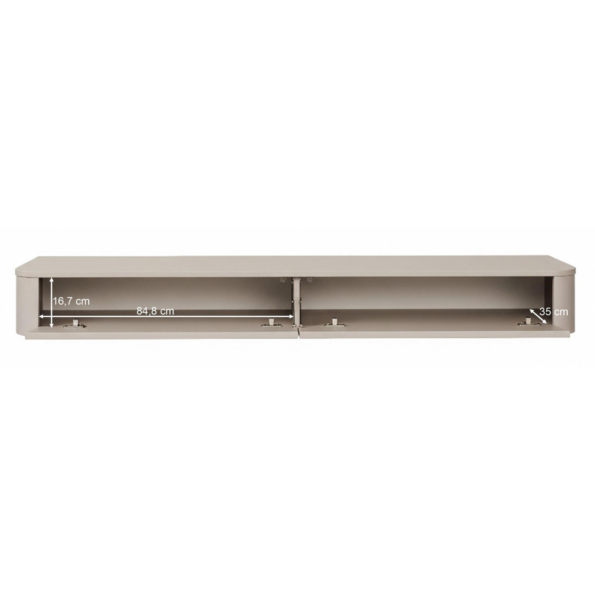 TV-BOARD Luvio Kaschmirgrau hängend 175/20/39 cm - Taupe, Holzwerkstoff (175/20/39cm) - Selsey