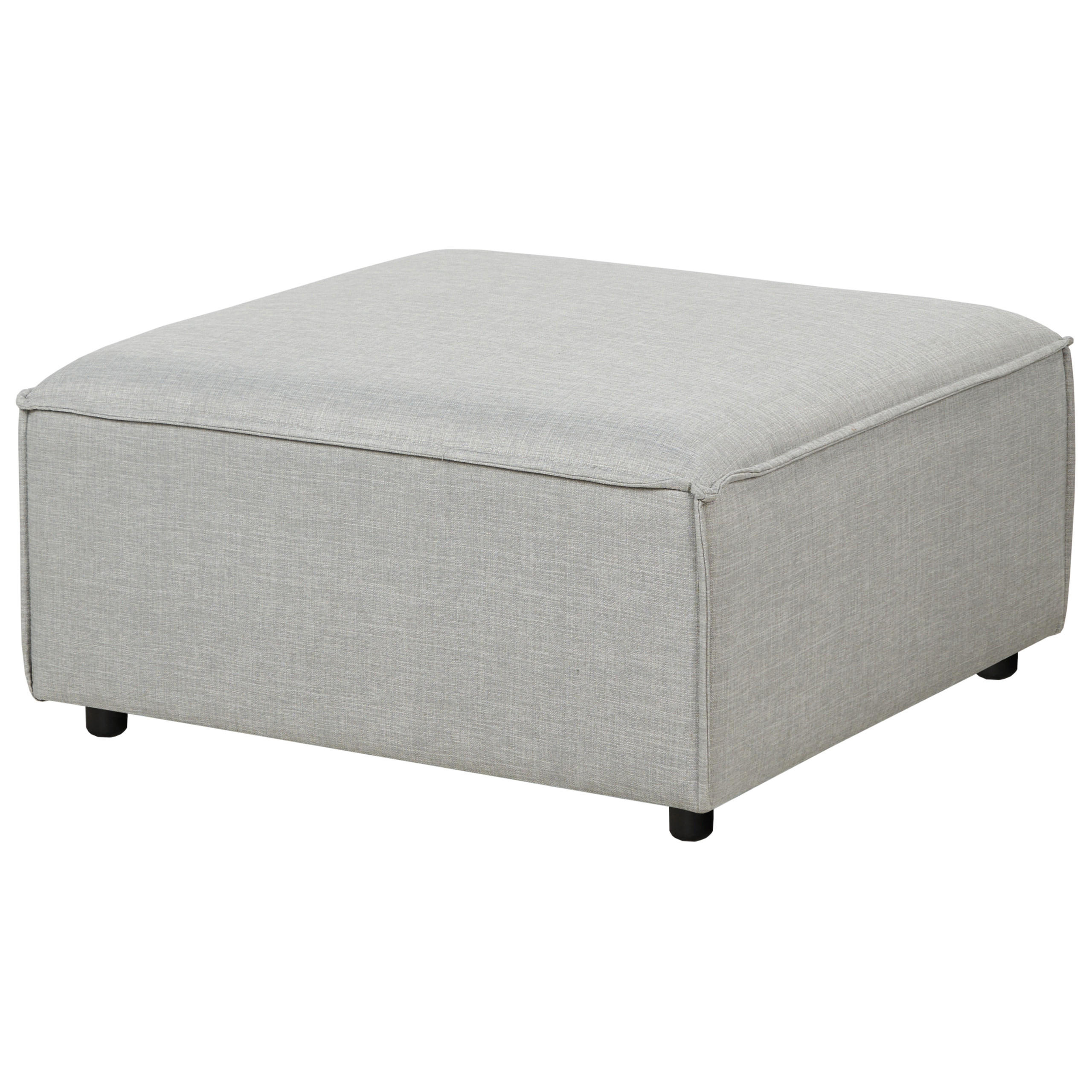 OTTOMANE Hellgrau Ardal - Hellgrau/Schwarz, Textil (86/45/86cm) - Beliani