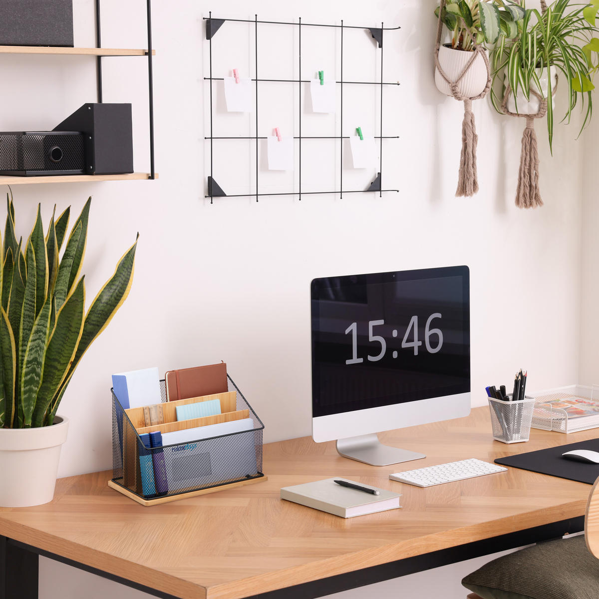 DRŽIAK na papiere - viacfarebná, kov/drevo (29/20/14cm) - Relaxdays