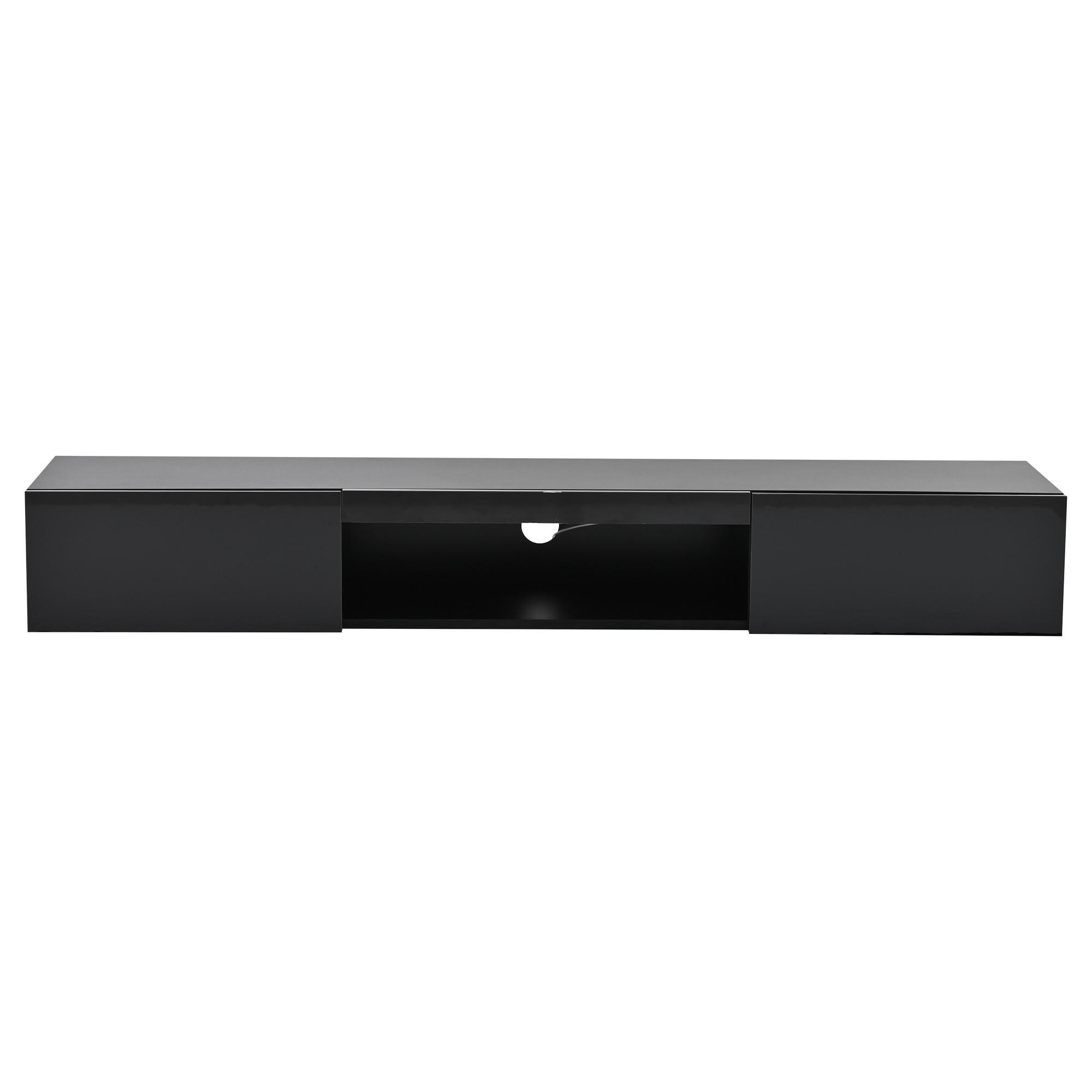 LOWBOARD DE-40299 hängend, mit LED-Beleuchtung Schwarz - Schwarz, Holzwerkstoff (160/22/31cm) - ComfortXL