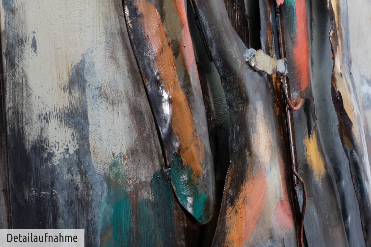 METALLBILD Bunt 100/70 cm - Multicolor, Metall (6.5/70cm) - KUNSTLOFT