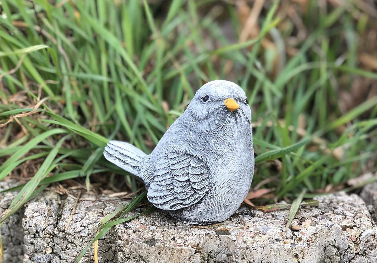 STEINFIGUR 3er Set kleine Vögel Steinguss frostfest wetterfest - Grau, Stein (5/6/6cm) - stoneandstyle