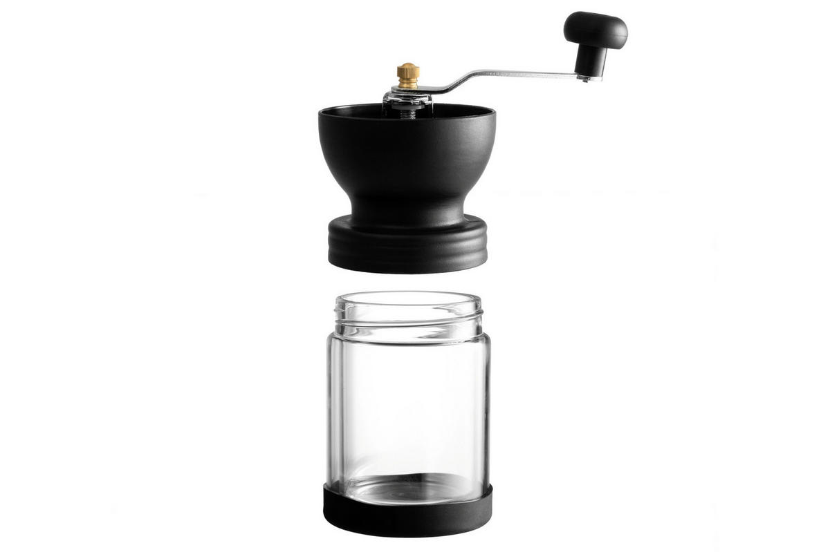 KAFFEEMÜHLE mit Kurbel - Schwarz, Glas (14.5/20.5/9cm)