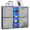 HIGHBOARD Cuba Türen in Beton Oxid Optik - Hellgrau, Holzwerkstoff (130.5/105.5/35.5cm) - Vladon